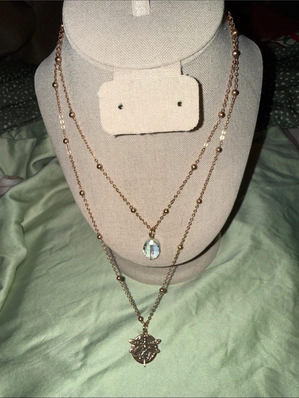 Source Unknown Rose Gold Layered Pendant Necklace Set